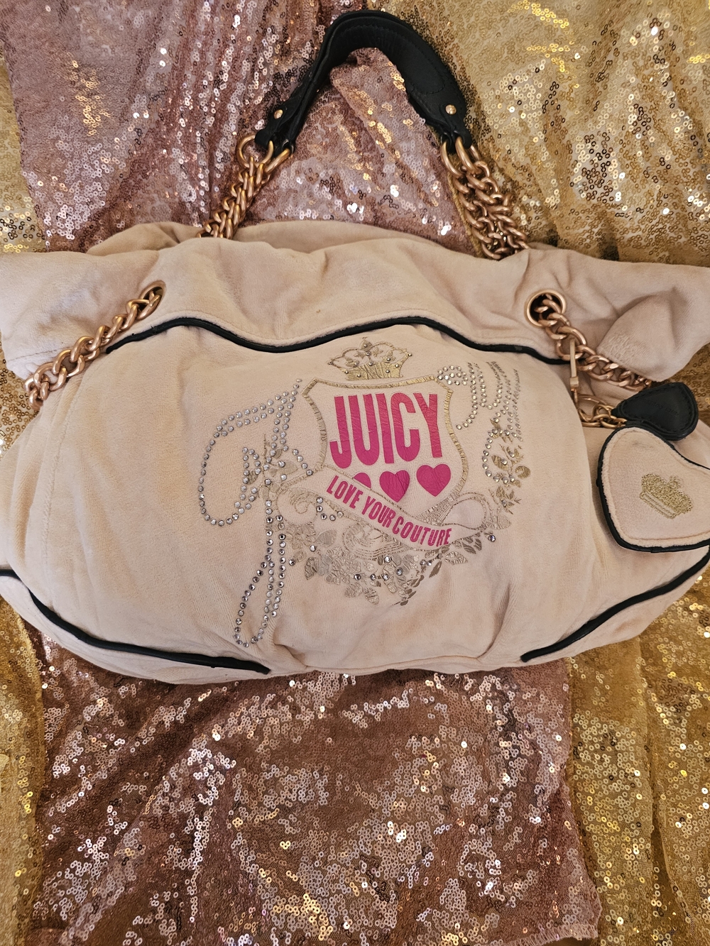 Juicy Couture Pink Suede Logo Tote Bag
